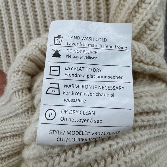 Vince Sweater Womens XS Cream Ribbed Wool Cashmere Sleeveless Tunic Mock Neck - Picture 13 of 14